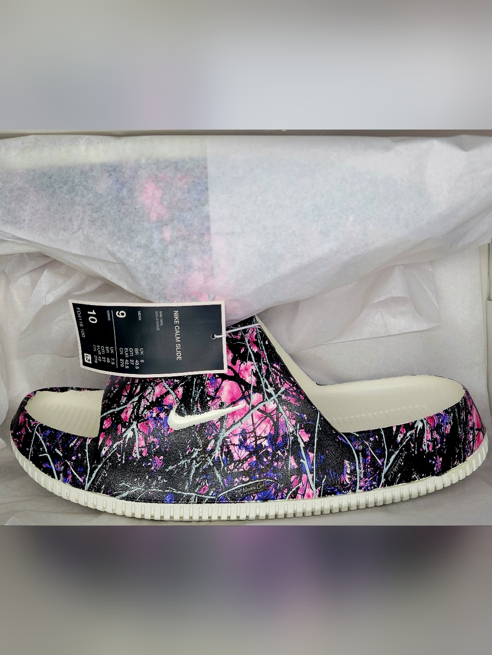 Nike Clam Slides Customized With Muddy Girl Camo Sz 10 Women NIB